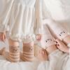 Thick Coral Fleece Knee-High Socks - Warm, No-Pill, Embroidered Cartoon Floor Socks