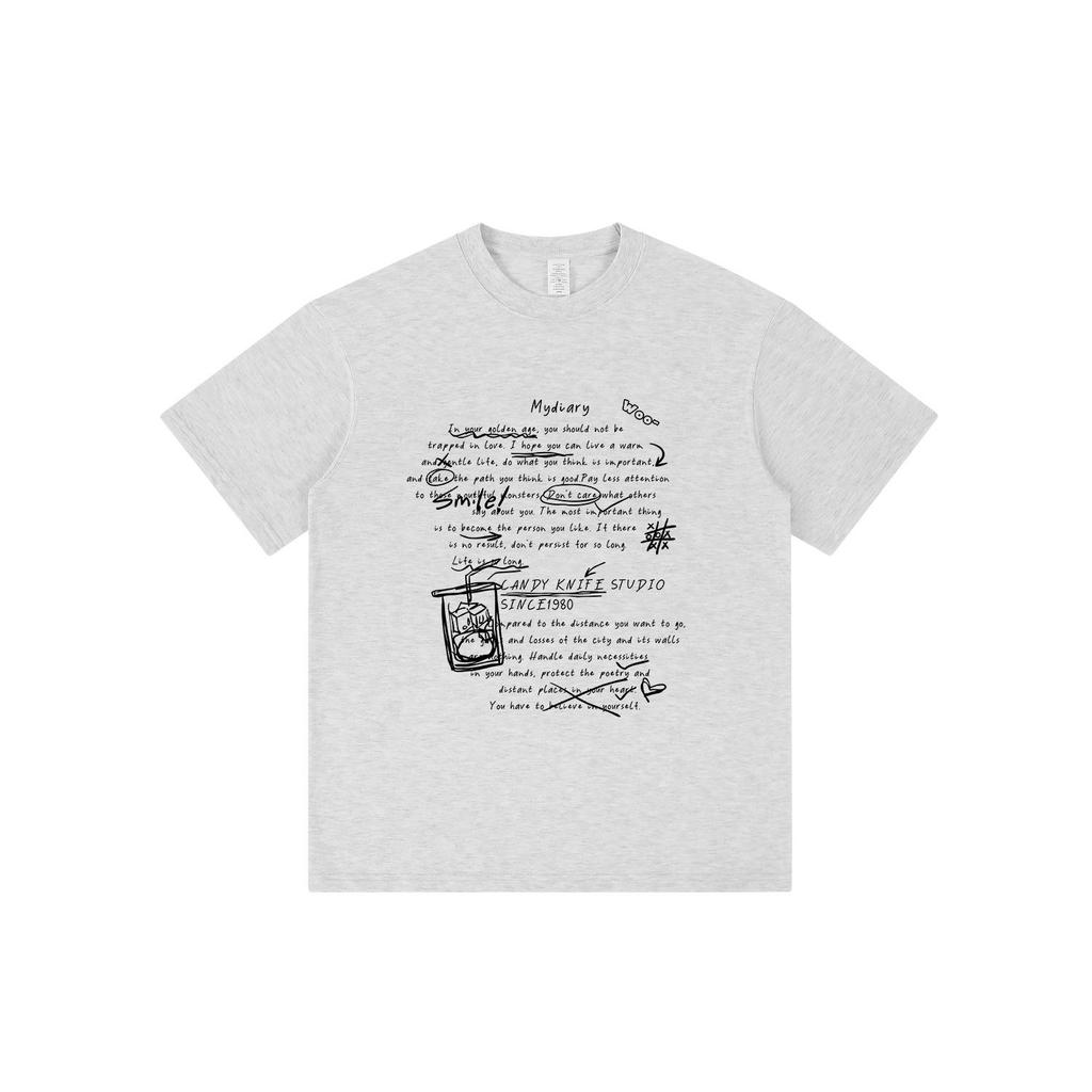 American Graffiti Apricot T-Shirt - Unisex Loose Fit Half Sleeve Pure Cotton