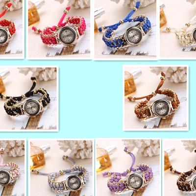 Women Knitting Rope Chain Winding Analog Quartz Movement Wrist Watch