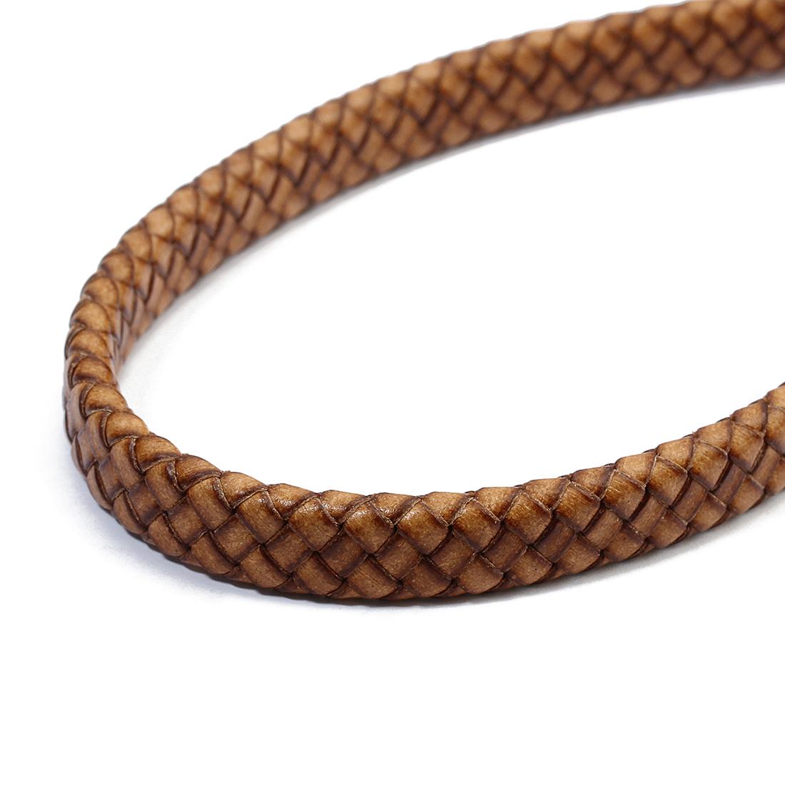 

1 Yard Vintage Genuine Braided Leather Cords 10/12mm Colorful Flat Leather Rope for Making Bracelet Craft Jewelry Accessories 10mm жовтий