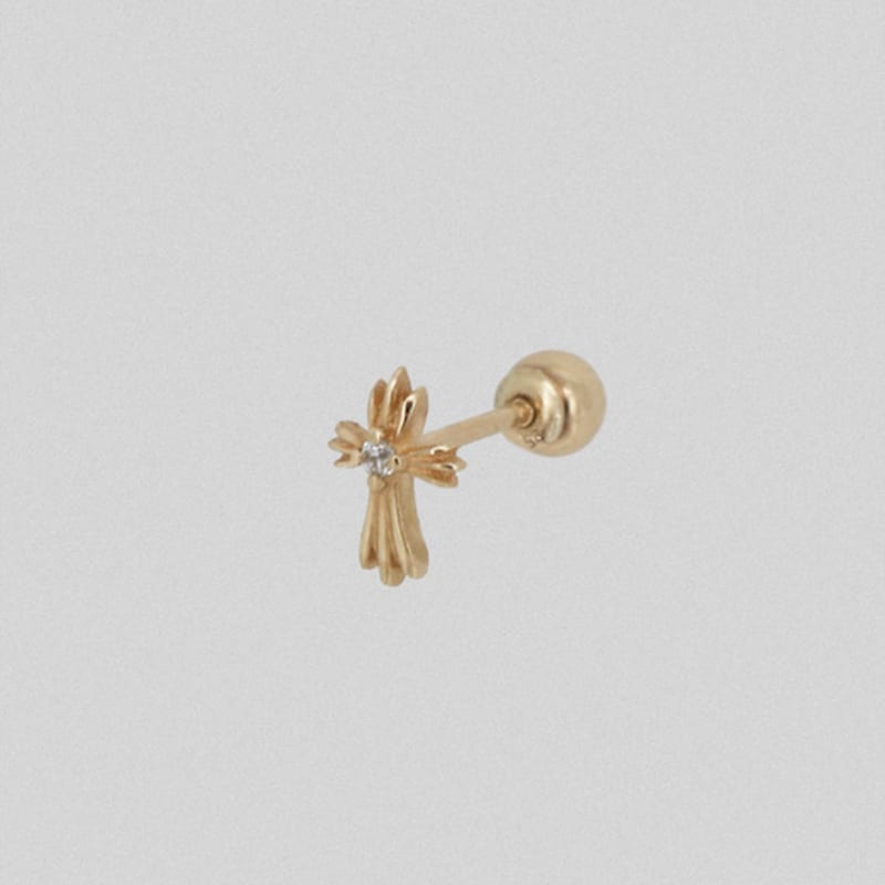 Youngglow 14k Antique Cross Cubic Piercing