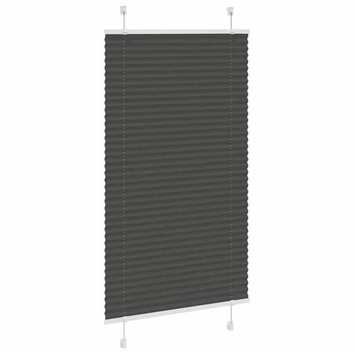 VidaXL Store Plissé Noir 75x100 Cm Largeur Du Tissu 74,4 Cm Polyester, Window Pleated Blind, Accordion Blind, Blind 4015121