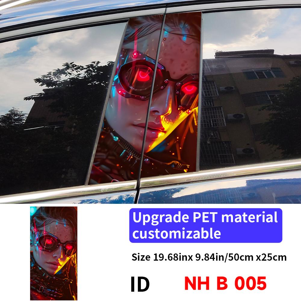 Cyberpunk Girl Car Stickers Waterproof DIY Auto B-pillar Protective Decor Cover Scratches Universal Vehicle Decals Accessories