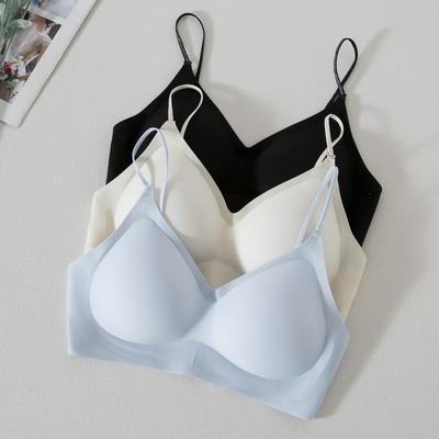 Seamless Backless Push-Up U-Neck Halter Bra with Detachable Straps
