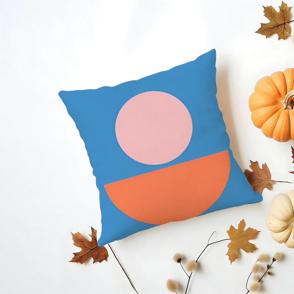 Simple Casual Soft Elegant Morandi Geometric Cushion Cover Washable Linen Pillowcase Soft for Daily Sofa Bed Home Room Decor