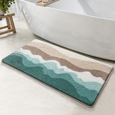 Dajiang Simple Water Absorption Thickened Bathroom Floor Mat, Bathroom Door Household Flocking Non-slip Mat, Bedroom Floor Mat