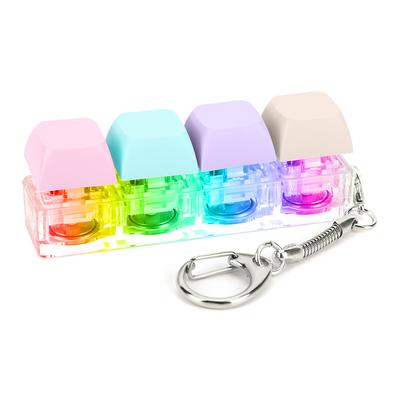Clavier Décompression 4 Touches Clavier Fidget avec Lumière LED Touche Mécanique DIY pour Cadeaux Adultes Pour Soulager Passer le Temps