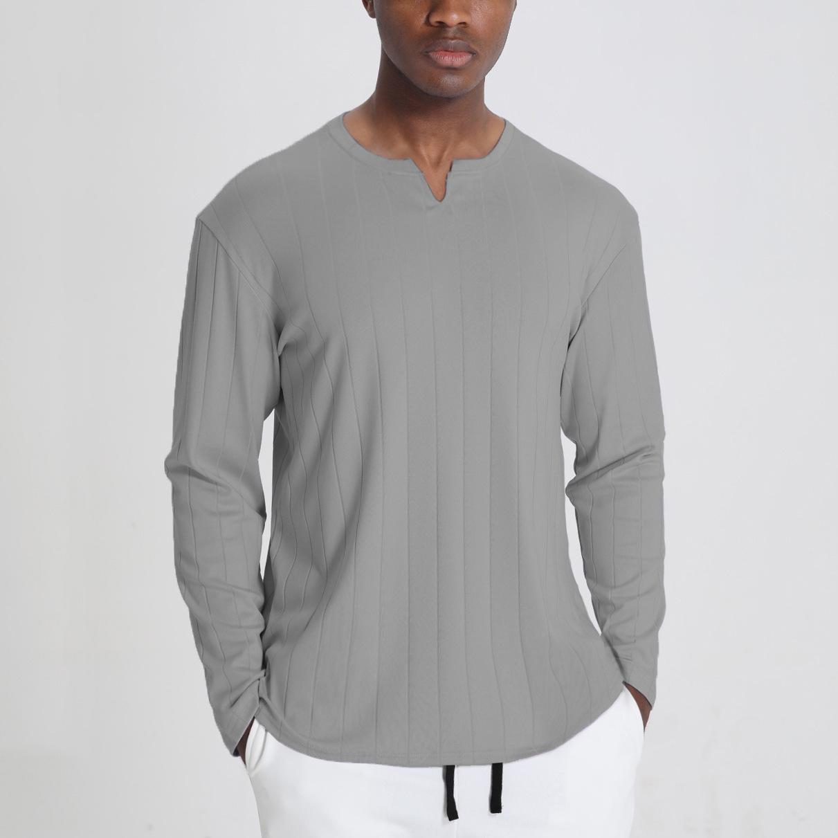 

Мужской спортивный топ с длинным рукавом, быстросохнущий, свободного кроя XXL светло-серый