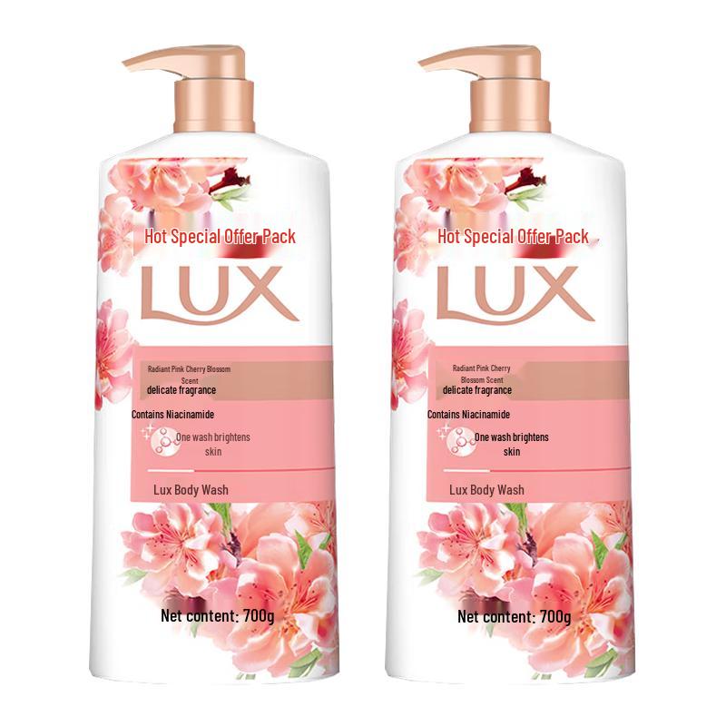 LUX Radiant Pink Cherry Blossom Scented Body Wash Duo Pack