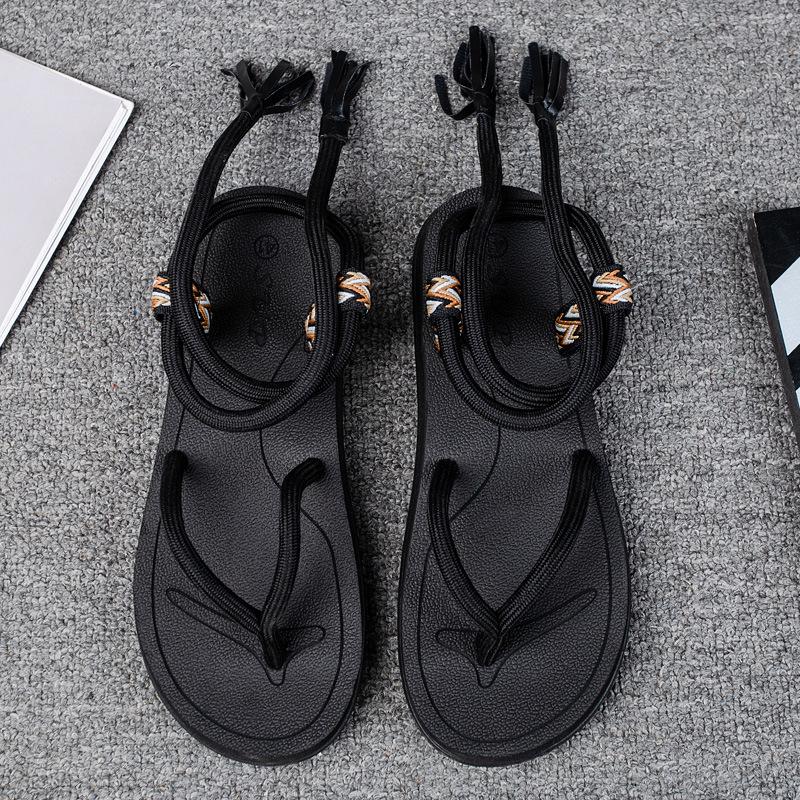 Beach Sandals Men's Simple Fashion Foreign Trade Couple Shoes Large Size Bag Head Slippers Fashion Two-color Cool Slippers