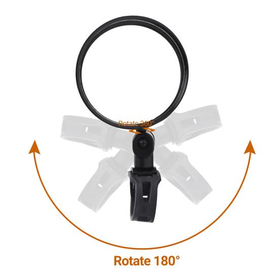 Bike Rearview Mirror Foldable 360 Degree Rotation Convex Acrylic High Strength Handlebar Mirror