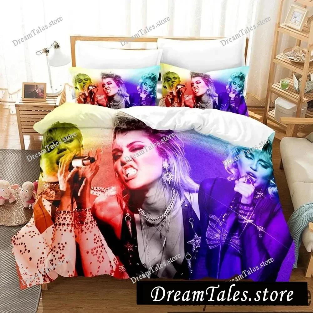 Exquisite 3D Miley Cyrus Singer Wallpaper Print Bedding Set Duvet Cover Comforter Bed Youth Kids Girls Boys Gift741