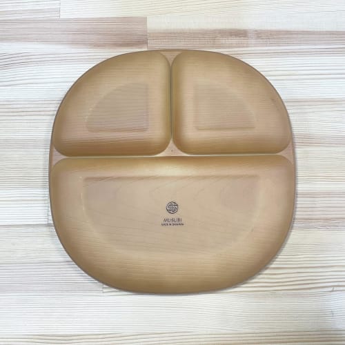 Break-resistant Lunch Plate, Approximately 24cm, Divided, Dishwasher and Microwave Safe, MUSUBI, Natural White, Made In Japan