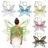 Fairys Costume with Butterfly Wing Floral Garland Wands Elf Ears Halloween Fancy Dressing Up Costume Fairys Angel Wing
