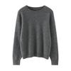 Women's 100% Cashmere Round Neck Pullover - Stylish Solid Color Knit Sweater