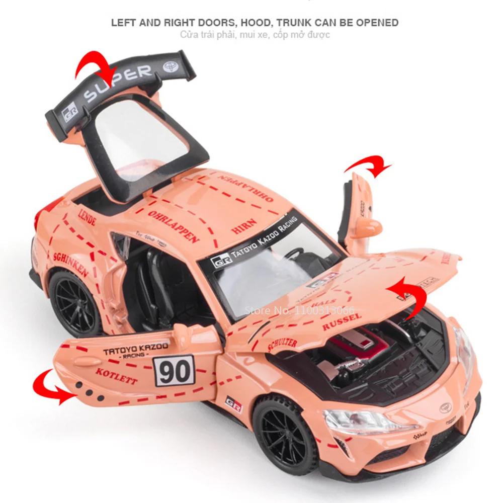 1/32 Toyota Supra GT4 Concept Alloy Sports Car Model Diecast Metal Toy Vehicles Model Simulation Sound and Light Kids Toy Gift