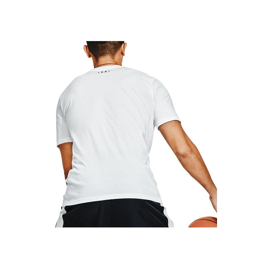 Under Armour Short Sleeve Graphic Print Crew Neck T-Shirt Men Tops White 1361923-100