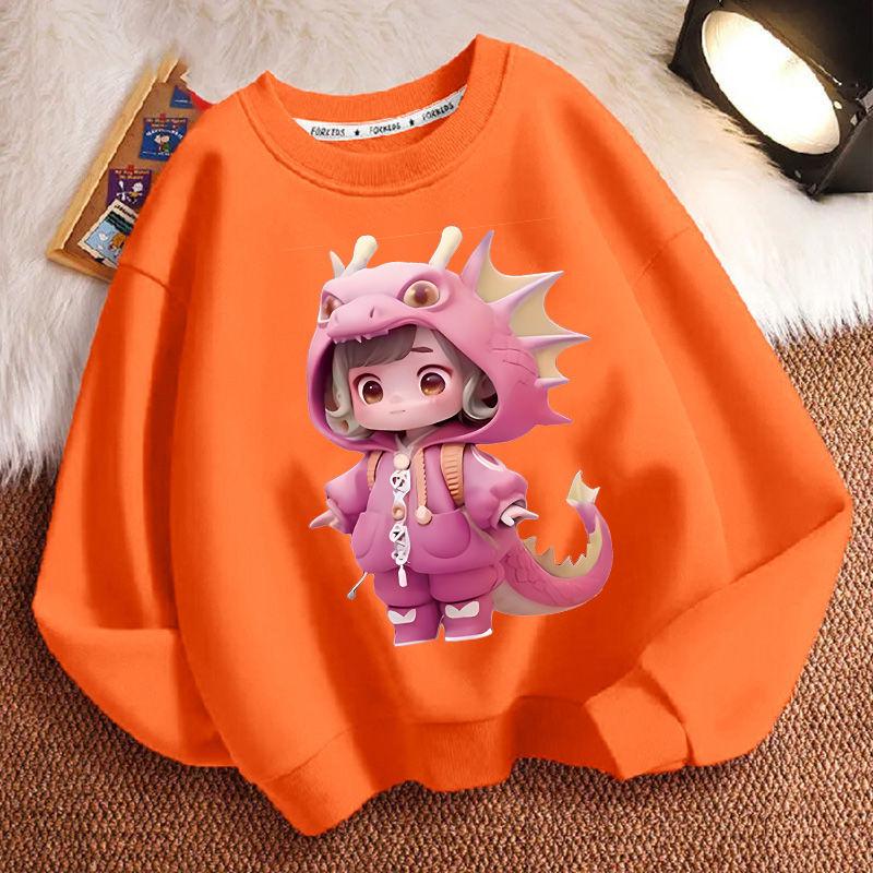 Hanorace drăguțe cu gât rotund cu dinozauri pentru copii, hanorace la modă cu mâneci lungi pentru băieți și fete pentru primăvară și toamnă
