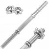 Platinum Fitness Threaded Short Dumbbell Bar 40 Cm 28 Mm Clamps