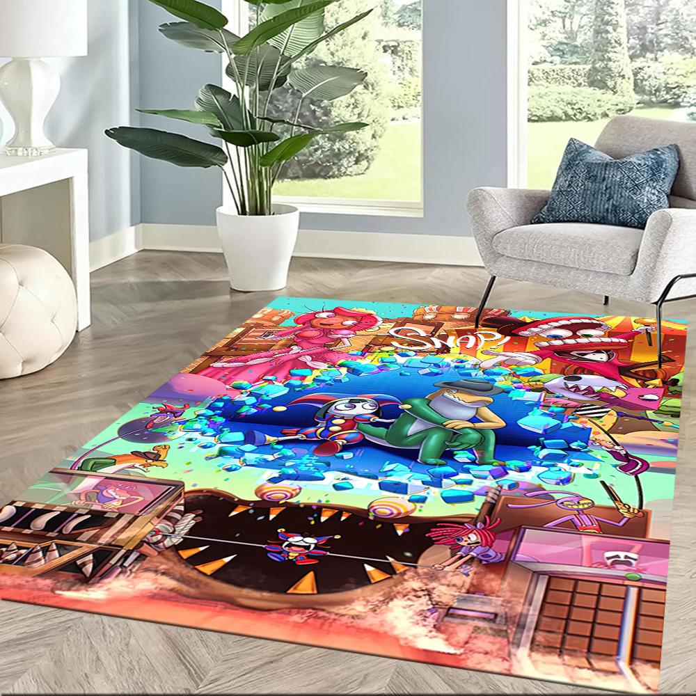 The Amazing Digital Circus Game Square Rugs Are a Great Choice for Living Rooms, Bedrooms, Home Décor, and As Gifts.