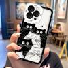 Funny Black Cartoon Cat Clear Phone Case For Infinix TECNO POVA 2 4 3 5 SMART 6 7 8 NOTE 10 11 12 30 30I 40 50 CAMON 19 20 Cover