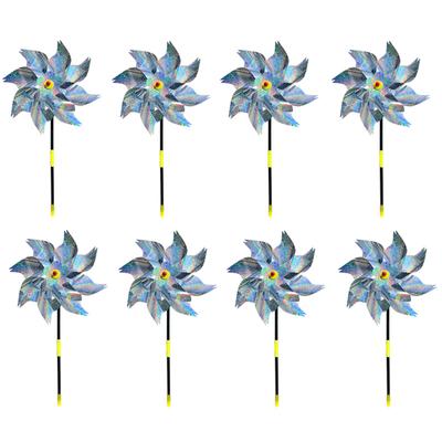 8Pcs Bird Repeller Pinwheel Reflective  Garden Plant Flower Bird Repellent Windmill Garden