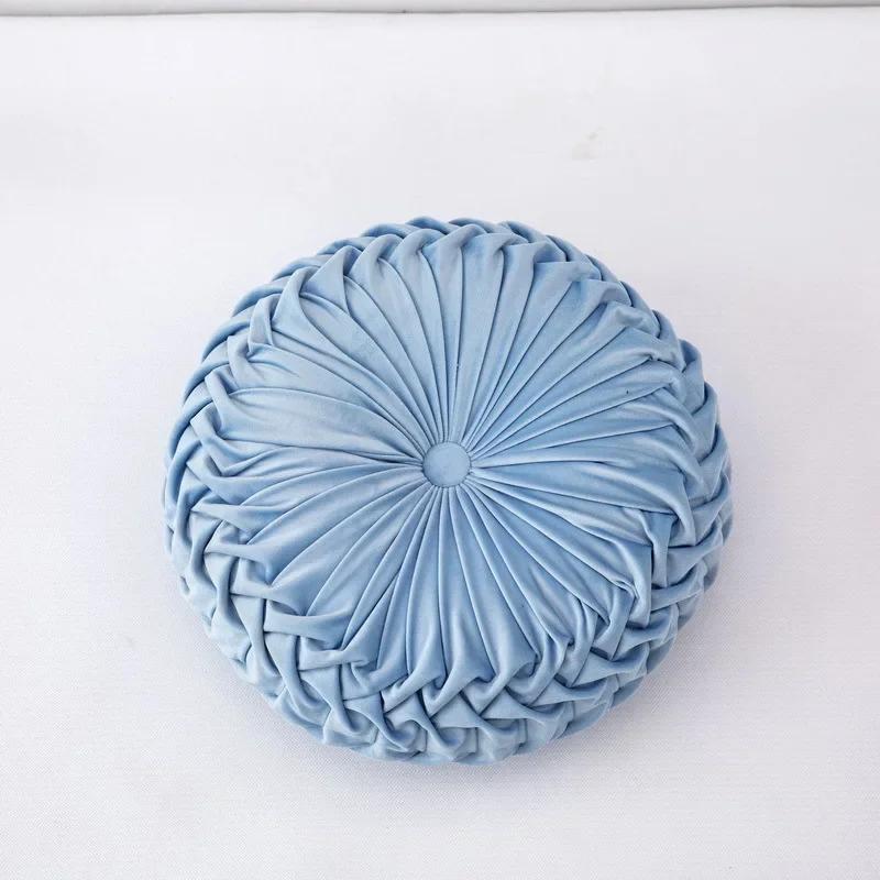 Hand-sewn Light Luxury Small Pumpkin Wheel Round Pillow Available for All Seasons Living Room Sofa Tatami Cushion