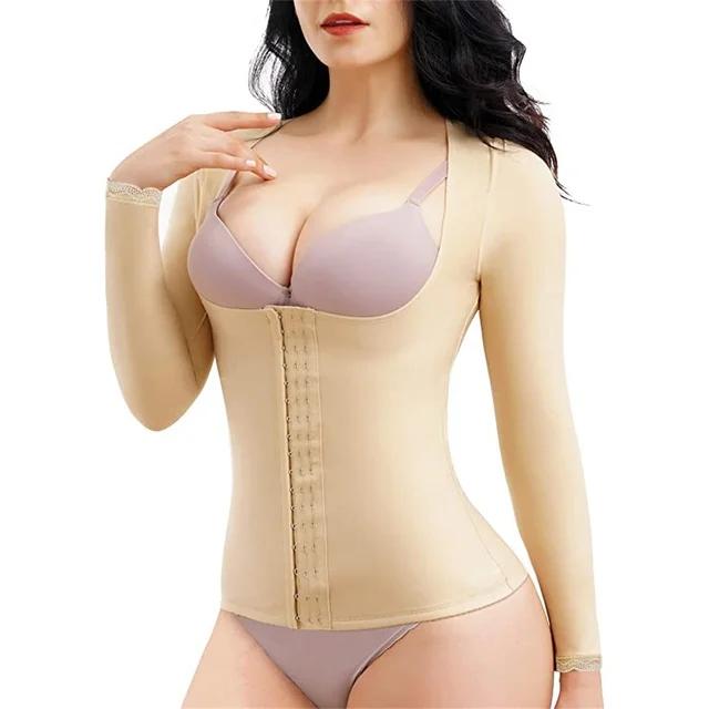 Fajas Colombian Waist Trainer Corset Underbust Body Shaper Long Sleeve Tummy Slimming Underwear Weight Loss Top Women's Binders