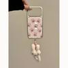 Girl pink rabbit applies to Apple iPhone17Promax mobile phone case 16 Epoxy water condensation 15 hand rope 14 cute