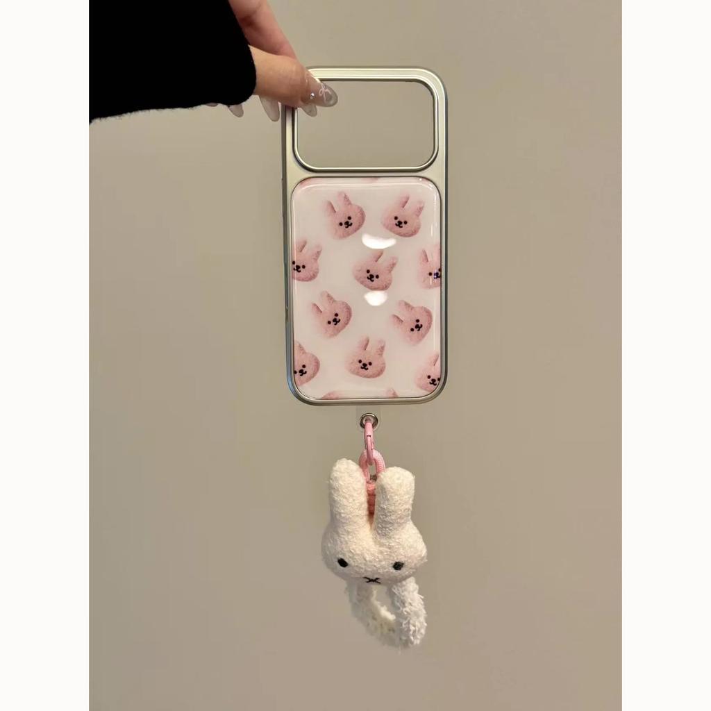 Girl pink rabbit applies to Apple iPhone17Promax mobile phone case 16 Epoxy water condensation 15 hand rope 14 cute