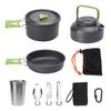 16 Pcs/Set Portable Camping Cookware Kit Outdoor Picnic Hiking Cooking Equipment