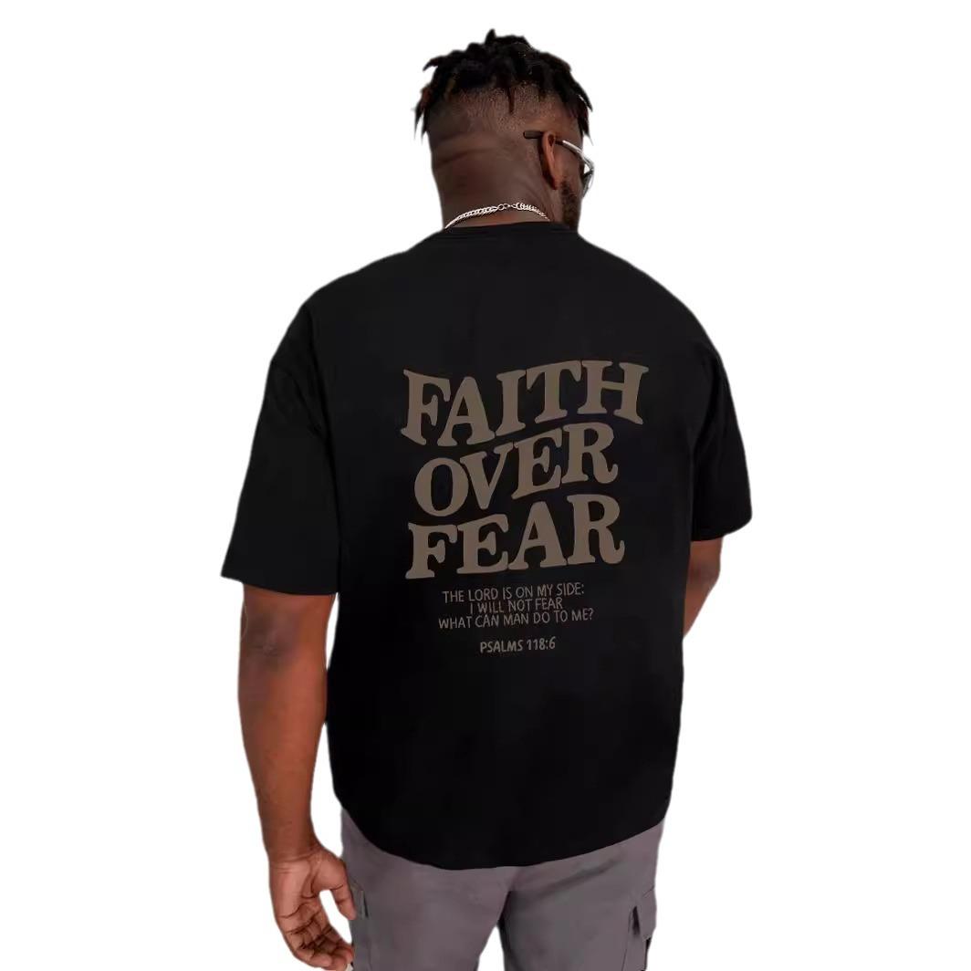 Летняя мужская и женская дышащая и быстросохнущая футболка с буквенным принтом из хлопка — фото 6