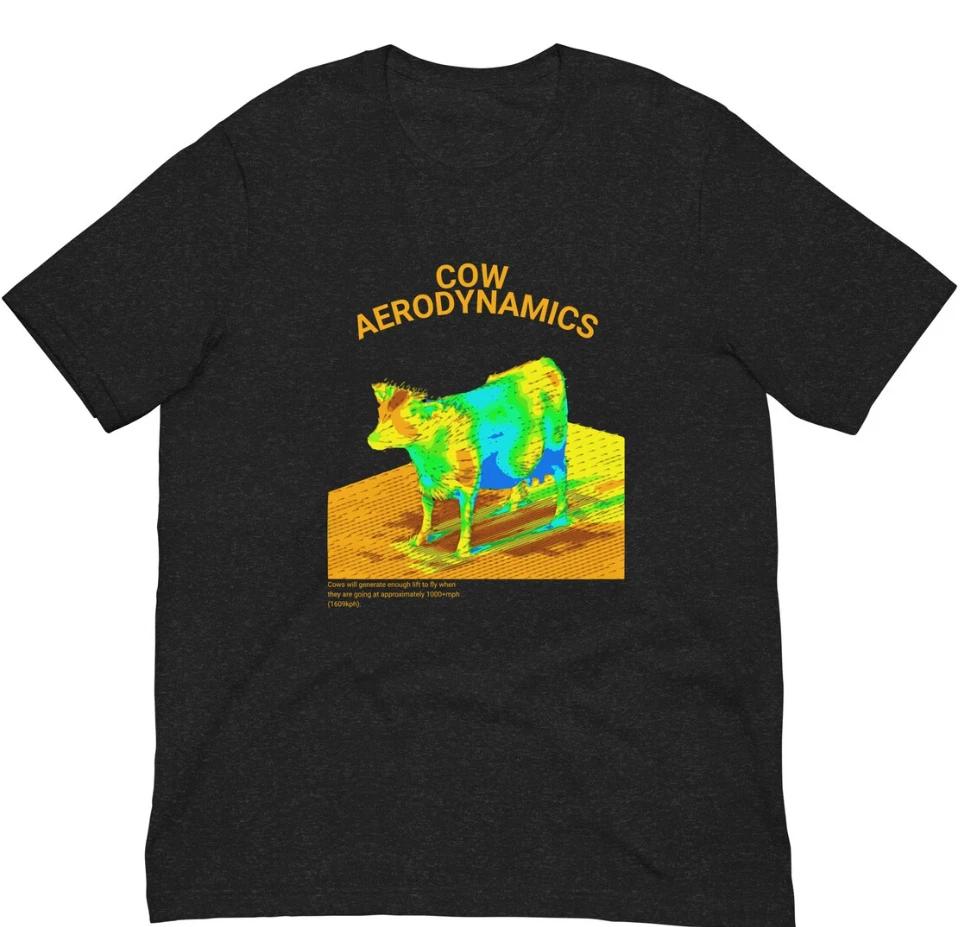 Cow Aerodynamics Shirt, Funny Meme Shirt Size S-5XL L