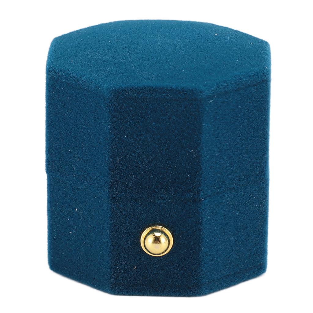 Ring Box Octagon Exquisite Romantic Small Flannel Ring Gift Case for Proposal Engagement Wedding