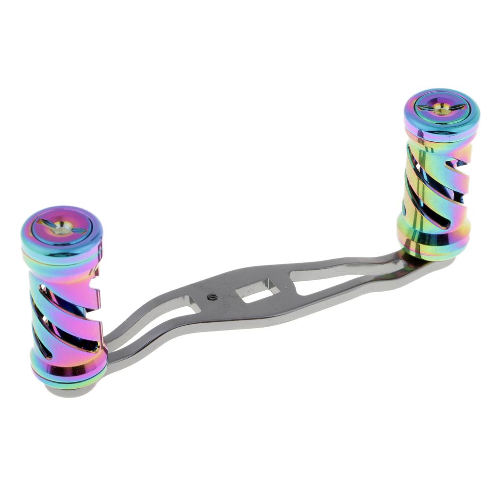Carbon Fiber Fishing Reel Handle and Colorful Metal Knobs - Gray