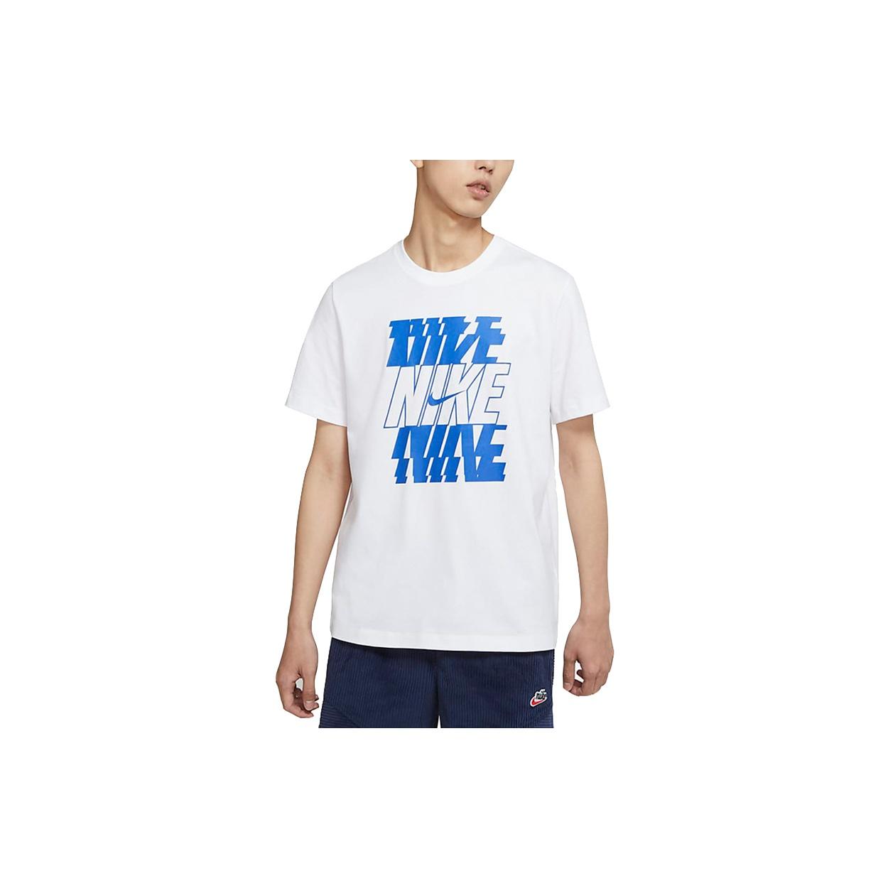 Nike Sportswear Alphabet Printing Casual Sports Short Sleeve White Men s DB6476-100 XXL