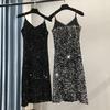 2023 Elegant Metallic Shine Spaghetti Strap Women's Party Dress