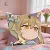 Lumine Cute Cute Genshin Impact Cushion Cover Square Short Plush Pillow Case Living Room Sofa Home Decor Funda X