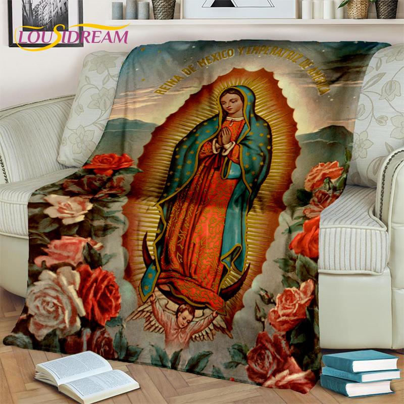Jesus Blessed Virgin Mary Pray Blanket,Soft Throw Blanket for Home Bedroom Bed Sofa Picnic Travel Office Rest Cover Blanket Kids