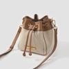 Echte Leder Kontrastfarben Eimer Tasche - Trendige 2026 Crossbody Handtasche für Damen