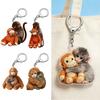 2Pcs Keychain Punch Monkey Charm Key Chain Pendant Wear-Resistant Bag Backpack Car Keys