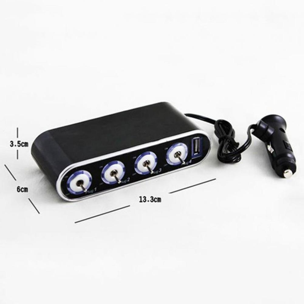 4-Way 12V Automotive Socket Splitter and Extender, Car Power Splitter