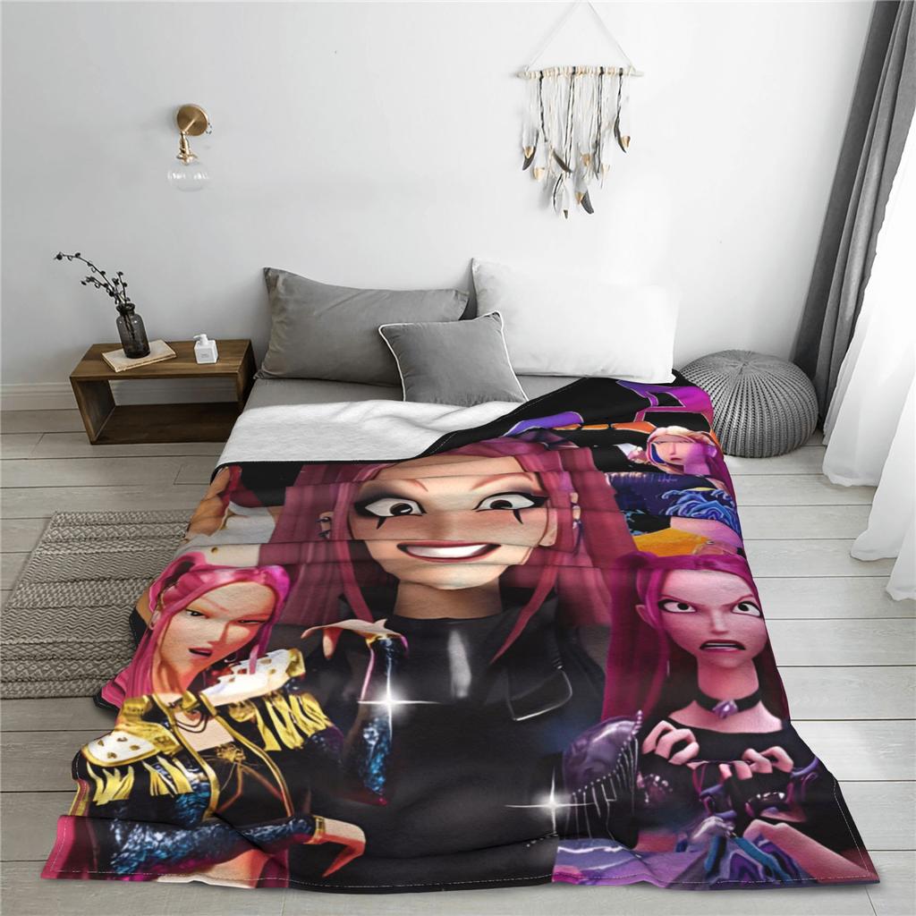 Mira Kpop Lovci démonů Flanelová deka Zima Měkká přehoz pro děti Venkovní Nadývaná přehoz na postel Potah na pohovku