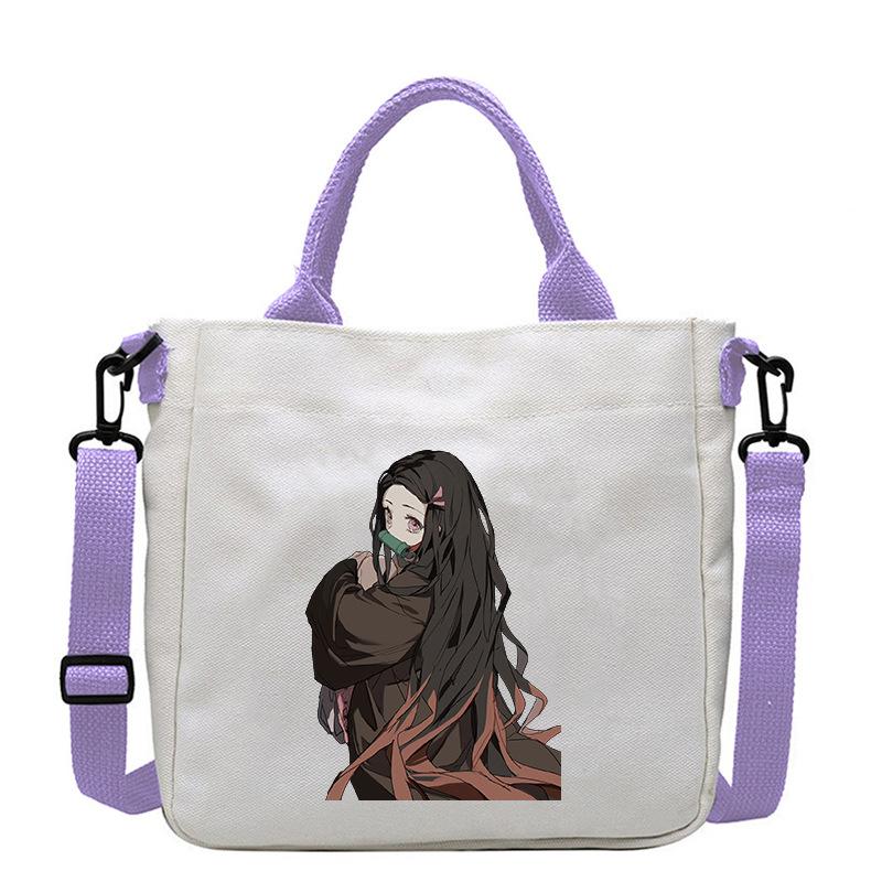 Borsa in Tela Stampata Crossbody Borsa a Mano Borsa a Spalla Fumetti Manga Giapponesi Nezuko Kamado Demon Slayer 7552