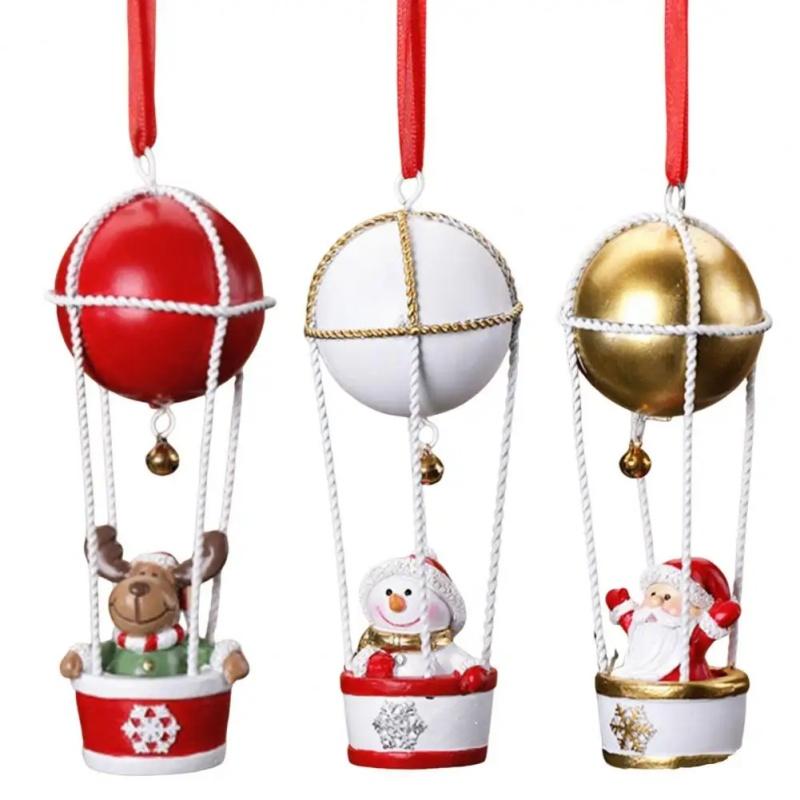 1Pc Christmas Santa/Snowman/Elk Hot Air Balloon Ornament Xmas Hanging Decor