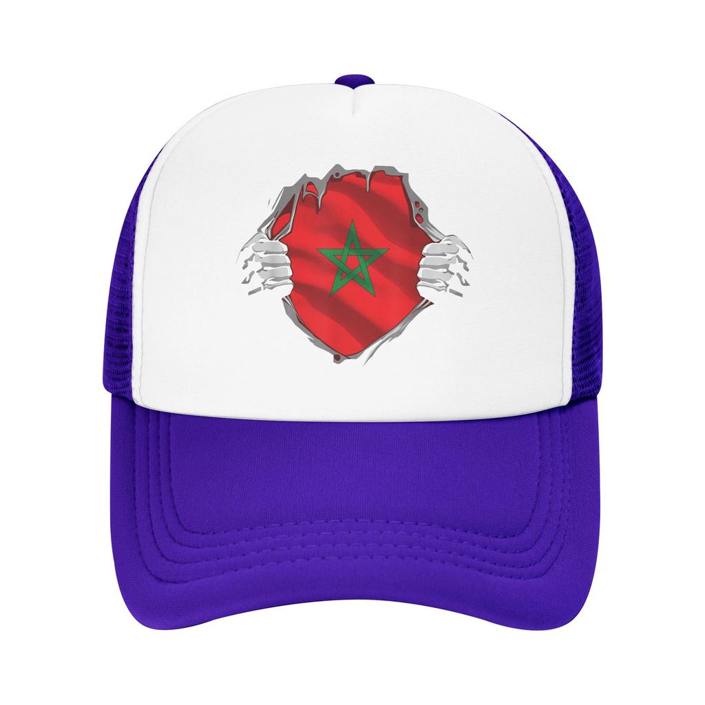 Morocco Flag Moroccan Mesh Baseball Cap Unisex Women Casual Sun Hats Hat Breathable Summer Trucker Hat