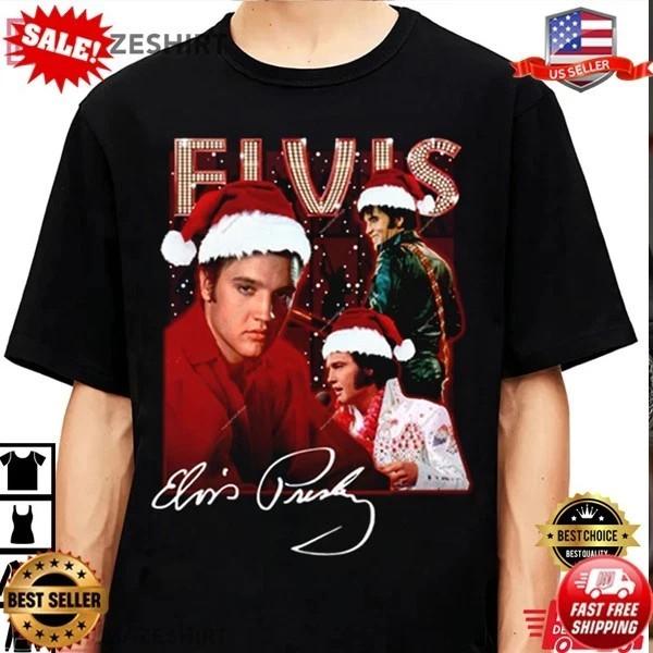 NEW! Elvis Presley Christmas Elvis T-Shirt, S-5XL UB197 XXXXL