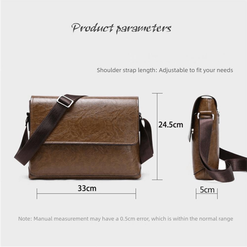 Luxury PU Leather Crossbody Bag Multifunctial Vintage Business Handbag Single Shoulder Messenger Bag Business Occasi