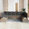 VidaXL Ensemble de canapé de jardin 9 pièces avec coussins gris en rotin 3348165