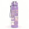 1PC Multiple Cute Cat Cartoon 750ml Color Plastic Sports Water Bottle Leakproof Flip Straw Lid Suitable for Sports Office Home Use